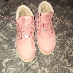 Pink timberland boots waterproof
